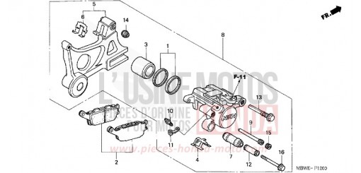 ETRIER DE FREIN ARRIERE CBR600F2 de 2002